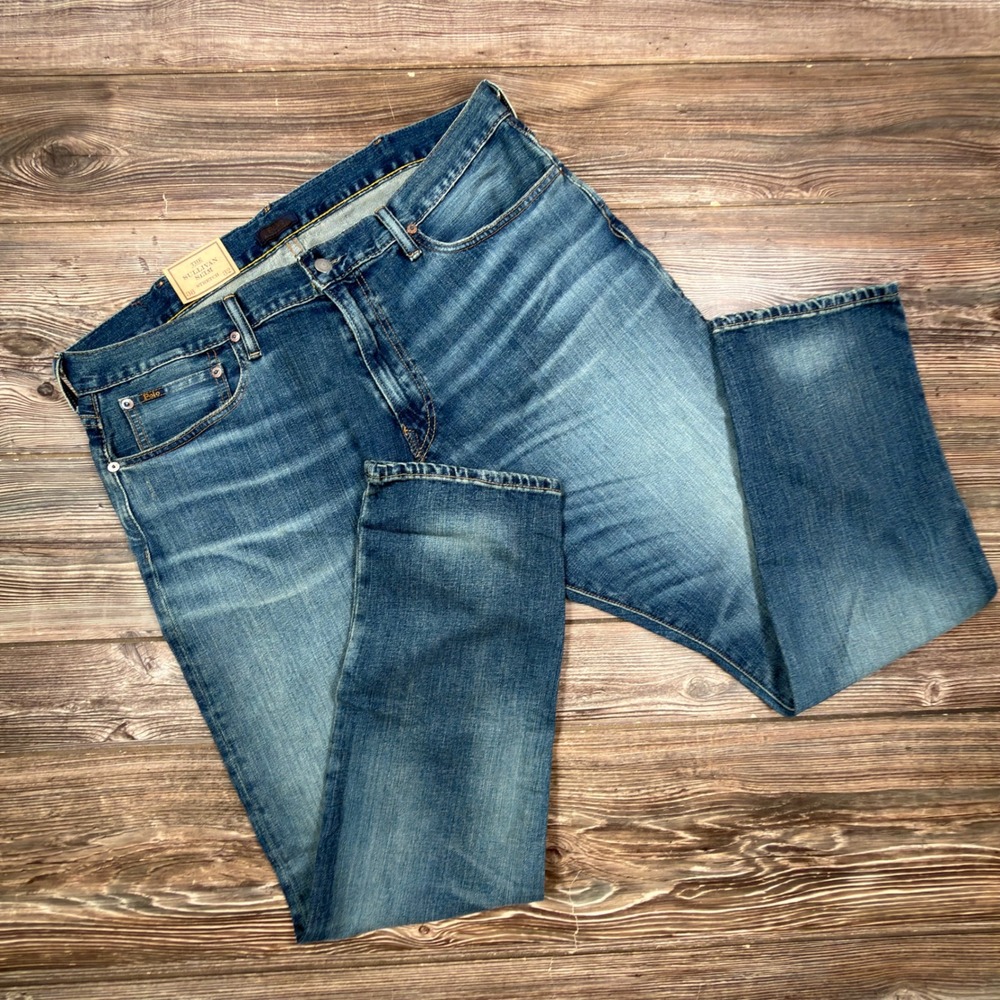 Polo Ralph Lauren Mens 38x32 Sullivan Slim Jeans Blue Stretch Denim New
